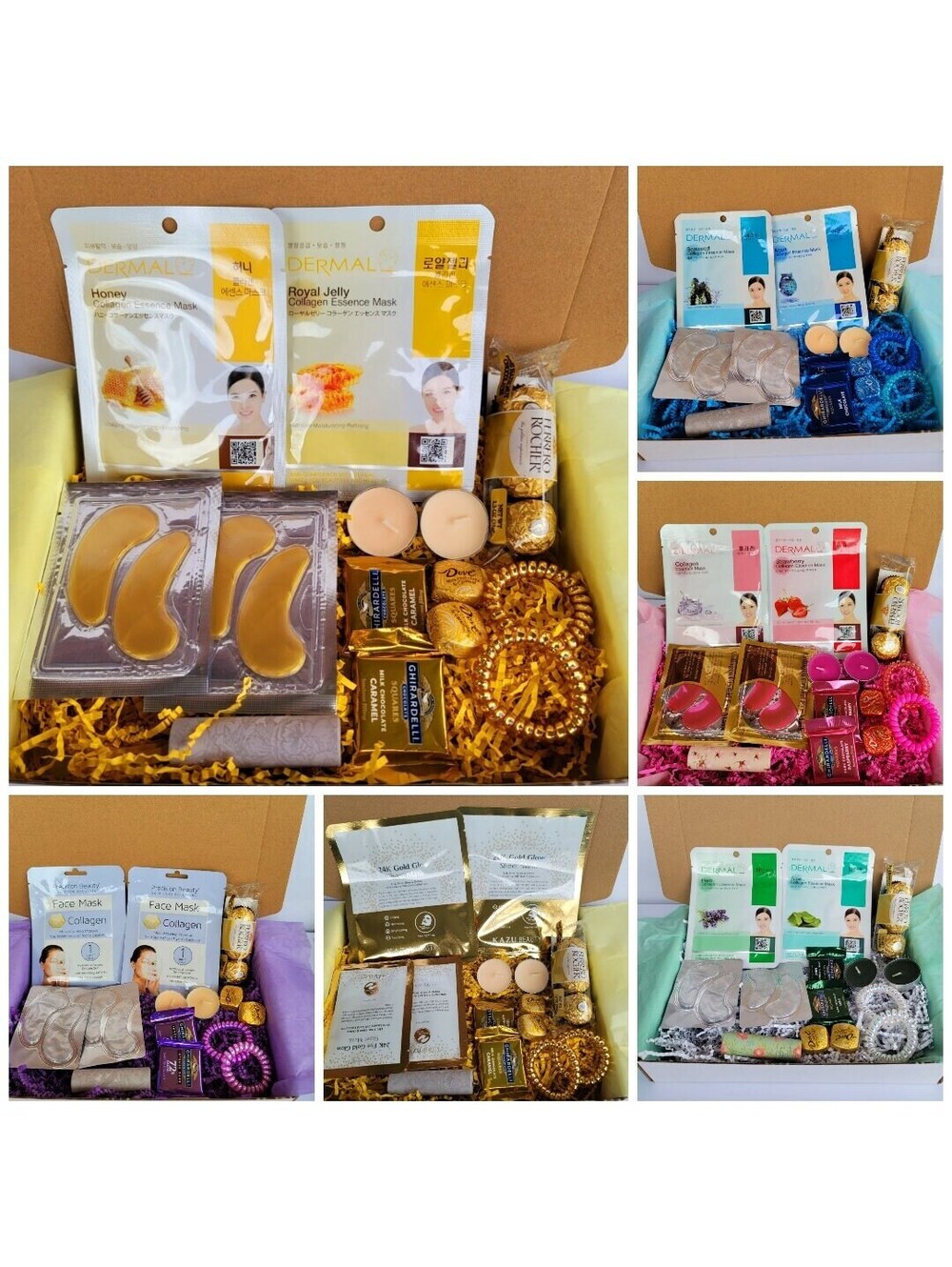 Luxury Women's Self-Care Gift Box with Face Masks, Candles